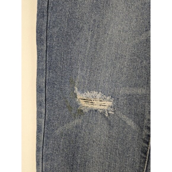 Levis Silver Tab Jeans 14/26 Reg Blue Mini Mom Distressed Denim Adjustable Waist - Picture 10 of 10